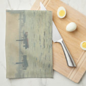 クロード・モネの「ウェストミンスター下のテムズ」 キッチンタオル (四つ折り)