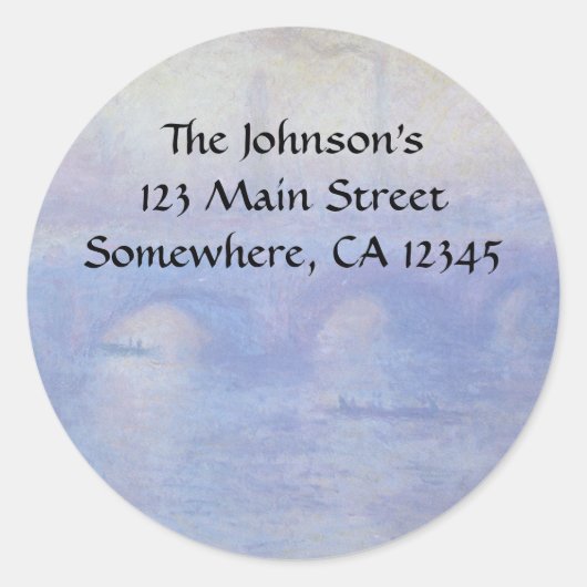 クロード・モネの《ウォータールー橋、霧の効果》 ラウンドシール (正面)