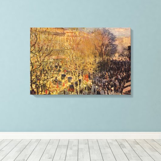 クロード・モネの「キャプシーヌ大通り」美術 キャンバスプリント (インサイチュ (ウッドフロア))