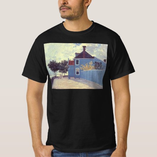 クロード・モネの「ザーンダムの青い家」 Tシャツ (正面)