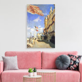 クロード・モネの「トルヴィーユのロシュ・ノワール酒店」 キャンバスプリント (インサイチュ (リビング))