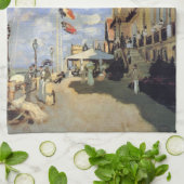 クロード・モネの「トロヴィーユのロシュ・ノワール酒店」 キッチンタオル (折り畳み)