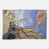 クロード・モネの「トロヴィーユのロシュ・ノワール酒店」 キッチンタオル (横)