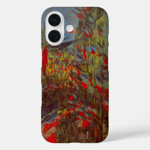 クロード・モネの「ル・モントルジェイユ通りとフランス国旗」 iPhone 16ケース