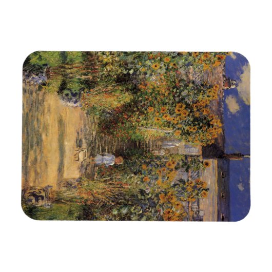 クロード・モネの「ヴェテュイユのモネの庭」 マグネット (横)