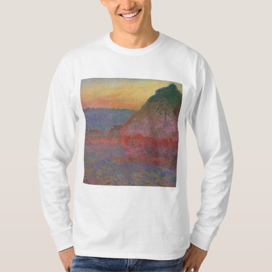 クロード・モネの「干し草の山」 Tシャツ (正面)