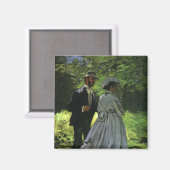 クロード・モネの『散歩する人々』(さんぽするひとびと)、別名『歩行者』 マグネット (正面/裏面)