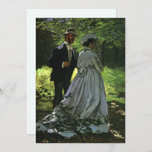 クロード・モネの『散歩する人々』(さんぽするひとびと)、別名『歩行者』 招待状 (正面/裏面)