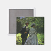 クロード・モネの『散歩する人々』（別名：『デビュージュネ・シュル・レルブ』または『草上の昼食』のため マグネット (正面/裏面)