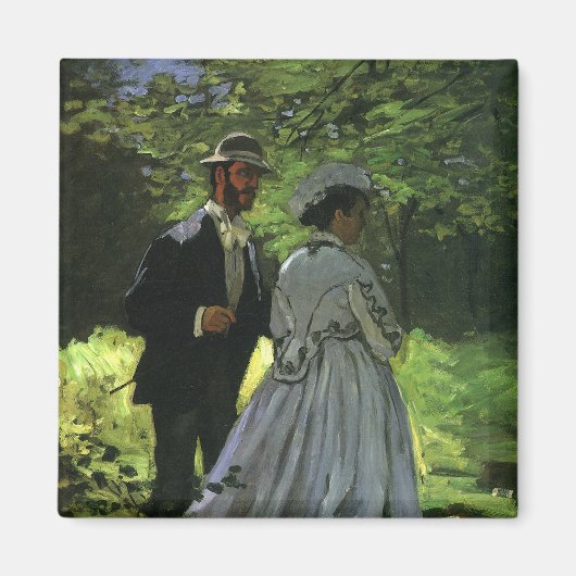 クロード・モネの『散歩する人々』（別名：『歩行者』） マグネット (正面)