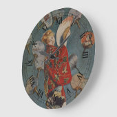 クロード・モネの「日本風の衣装のカミール・モネ」 ラージ壁時計 (傾斜)