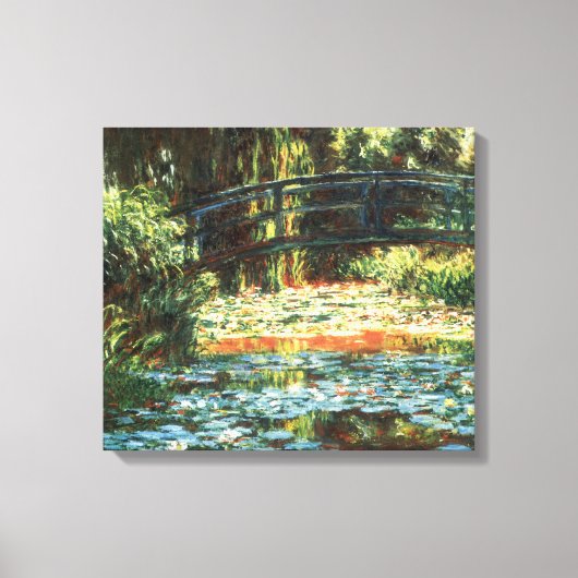 クロード・モネの『水芙蓉の池の橋』 キャンバスプリント (正面)