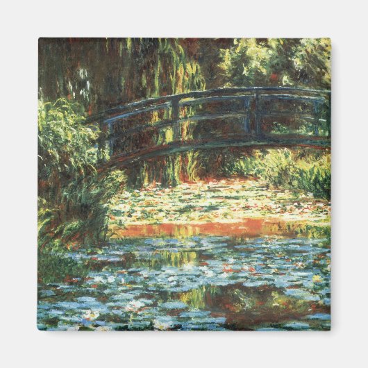 クロード・モネの『水芙蓉の池の橋』 マグネット (正面)
