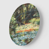 クロード・モネの『水芙蓉の池の橋』 ラージ壁時計 (傾斜)
