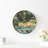 クロード・モネの『水芙蓉の池の橋』 ラージ壁時計 (ホーム)