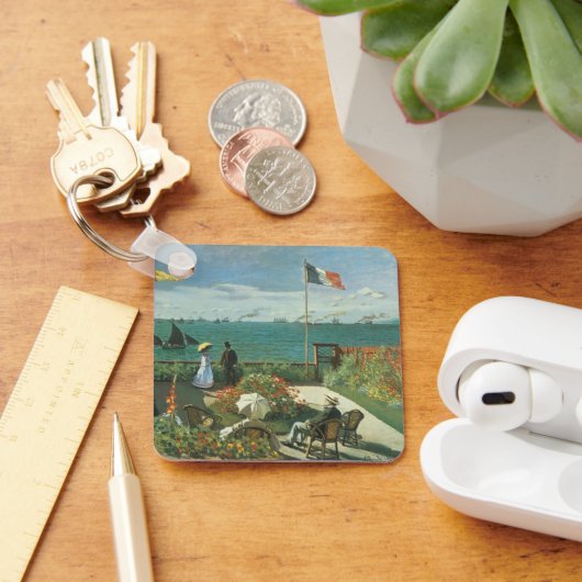 クロード・モネの『海辺のテラス』 キーホルダー (デスク)