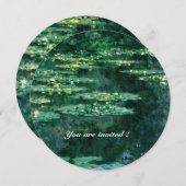 クロード・モネの『緑の池のハス』 招待状 (正面/裏面)