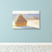 クロード・モネの『雪の効果、朝の麦穂』 キャンバスプリント (インサイチュ (ウッドフロア))