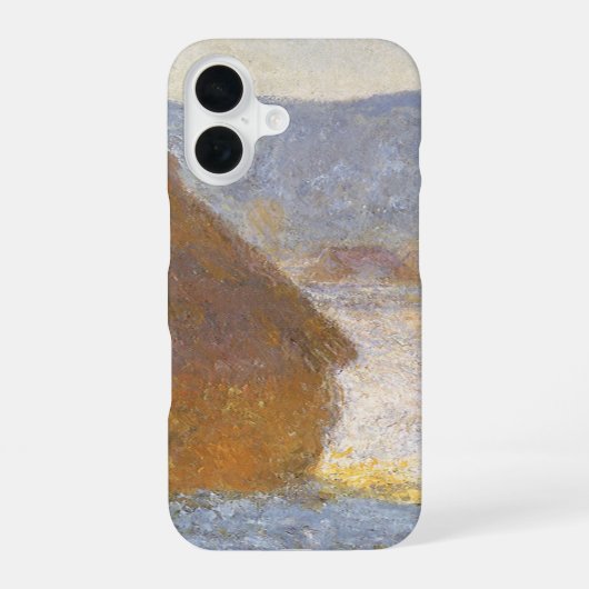 クロード・モネの『雪の効果、朝の麦穂』 iPhone 16ケース (裏面)