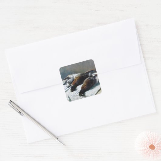 クロード·モネはキジやチョウと共に生きる スクエアシール (封筒)