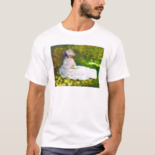 クロード・モネを読んでいる女性 Tシャツ