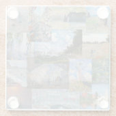 クロード・モネット - 傑作パッチワーク ガラスコースター (裏面)