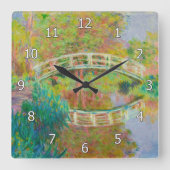 クロード・モネ日本のー – フットブリッジ，ジヴェルニー スクエア壁時計 (正面)