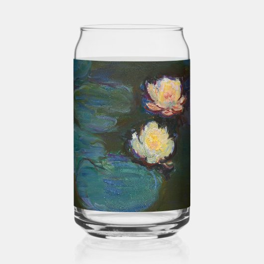クロード・モネ睡蓮印象派油絵アート ガラス缶 (正面)