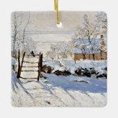 クロード・モネ絵を描トのマグピー セラミックオーナメント (正面)