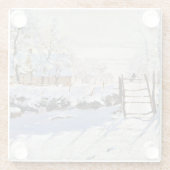 クロード・モネ絵画トのマグピー ガラスコースター (裏面)