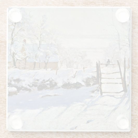 クロード・モネ絵画トのマグピー ガラスコースター (裏面)