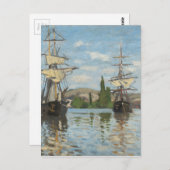 クロード・モネ船がルーアンでセーヌ川に乗る ポストカード (正面/裏面)