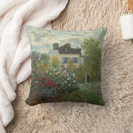 クロード・モネ芸術家の庭の絵画の枕 クッション (ブランケット)