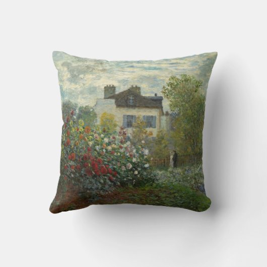クロード・モネ芸術家の庭の絵画の枕 クッション (裏面)