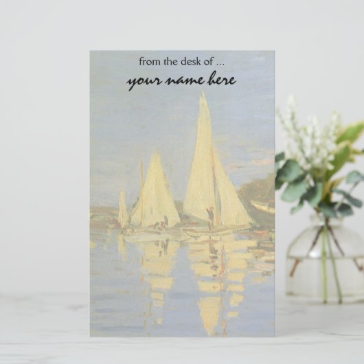 クロード・モネ著アルジャントゥーユのレガッタ 便箋 (スタンド正面)