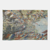 クロード・モネ著パリの通りMontorgueil キッチンタオル (横)