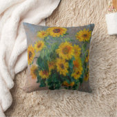 クロード・モネ著ヒマワリ クッション (ブランケット)