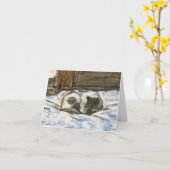 クロード・モネ著ベッドで眠っている猫 カード (黄色い花)