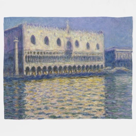 クロード・モネ著総督宮殿(Le Palais Ducal) フリースブランケット (正面(横))