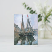 クロード・モネ著Honfleurの漁船 ポストカード (スタンド正面)