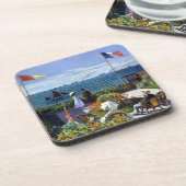 クロード・モネ著Sainte-Adresseの庭 コースター (左側)