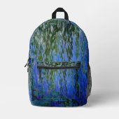 クロード・モネ – しだれ柳のある睡蓮 プリントバックパック (正面)