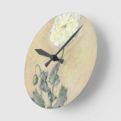 クロード・モネ|の白いケシ1883年 ラウンド壁時計 (傾斜)