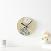 クロード・モネ|の白いケシ1883年 ラウンド壁時計 (ホーム)