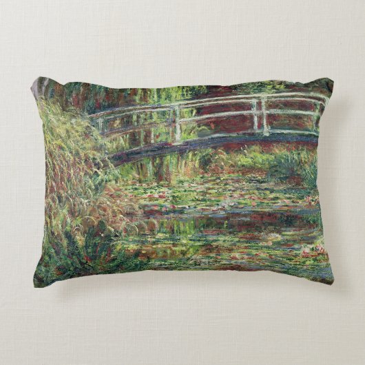 クロード・モネ|の《植物》スイレンの池: ピンクのHarmony 1900年 アクセントクッション (正面)