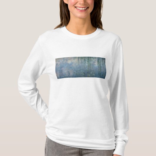 クロード・モネ|の《植物》スイレン: 朝のシダレヤナギ Tシャツ (正面)