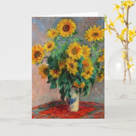クロード・モネ - ひまわりの花束 カード (黄色い花)