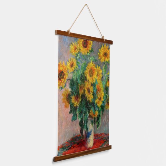 クロード・モネ - ひまわりの花束 吊り下げ型タペストリー (傾斜あり)