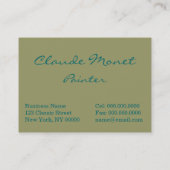 クロード・モネ: アイリスおよびスイレン 名刺 (裏面)
