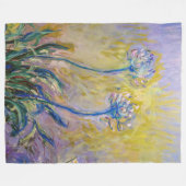 クロード・モネ - アガパンサス フリースブランケット (正面(横))